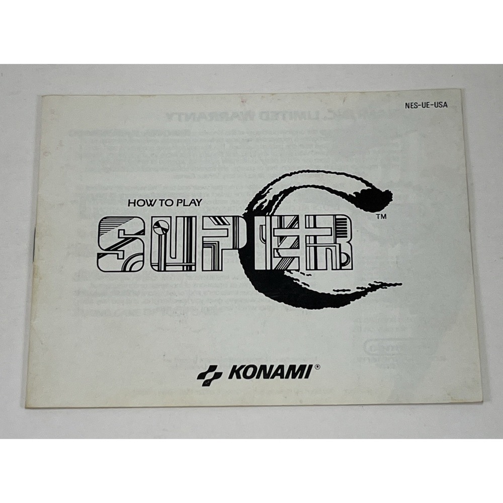 Super C Contra 2 NES Instruction Manual Nintendo Booklet Konami